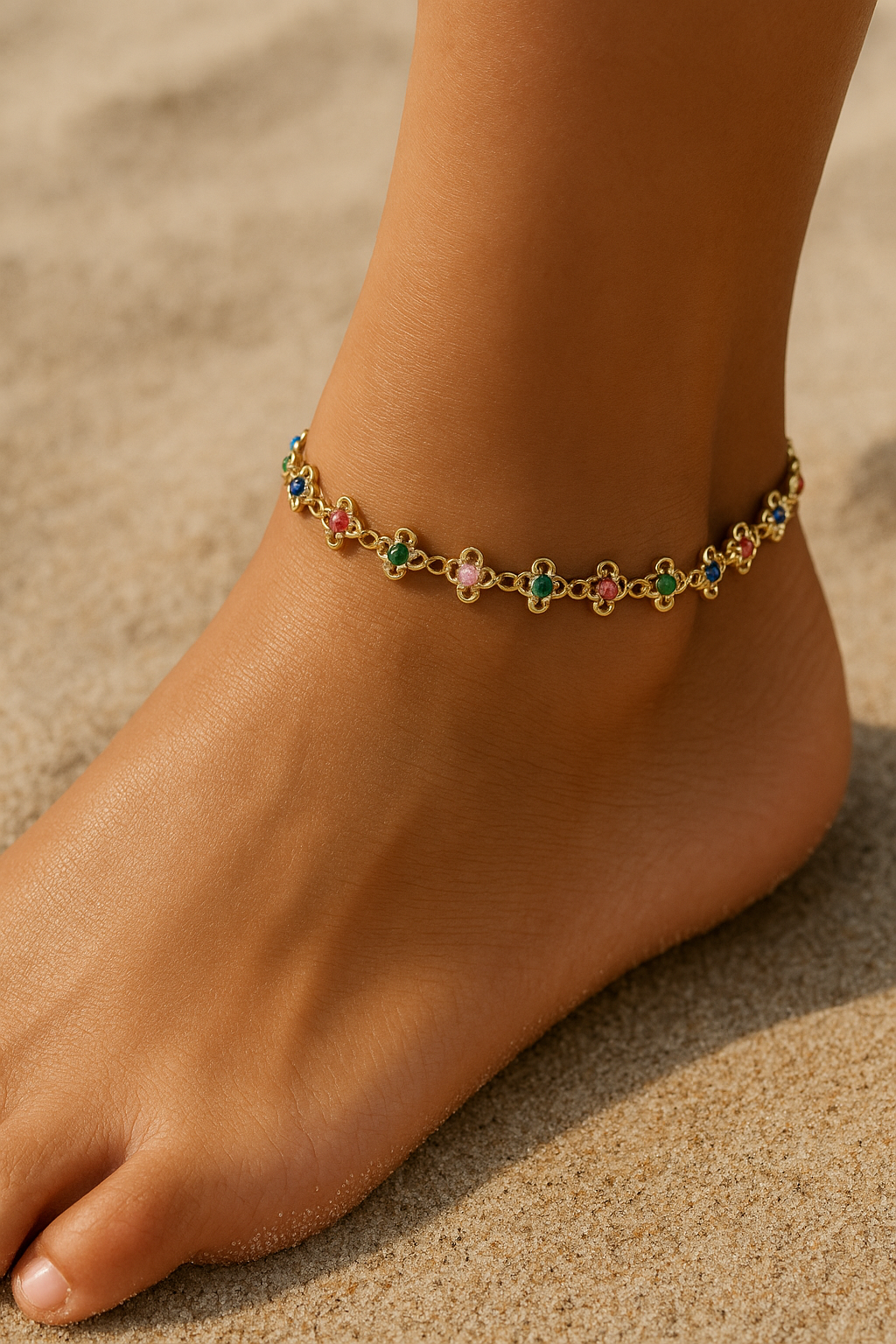 VINTAGE FLOWER ANKLET