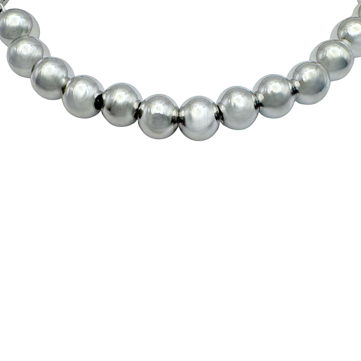 Armband met zilveren bolletjes ronde kraaltjes, Round beats bracelet silver zilver