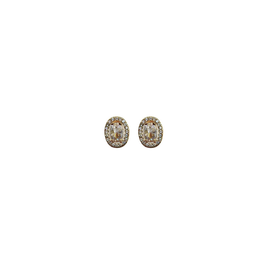 DIAMOND OVAL STUDS
