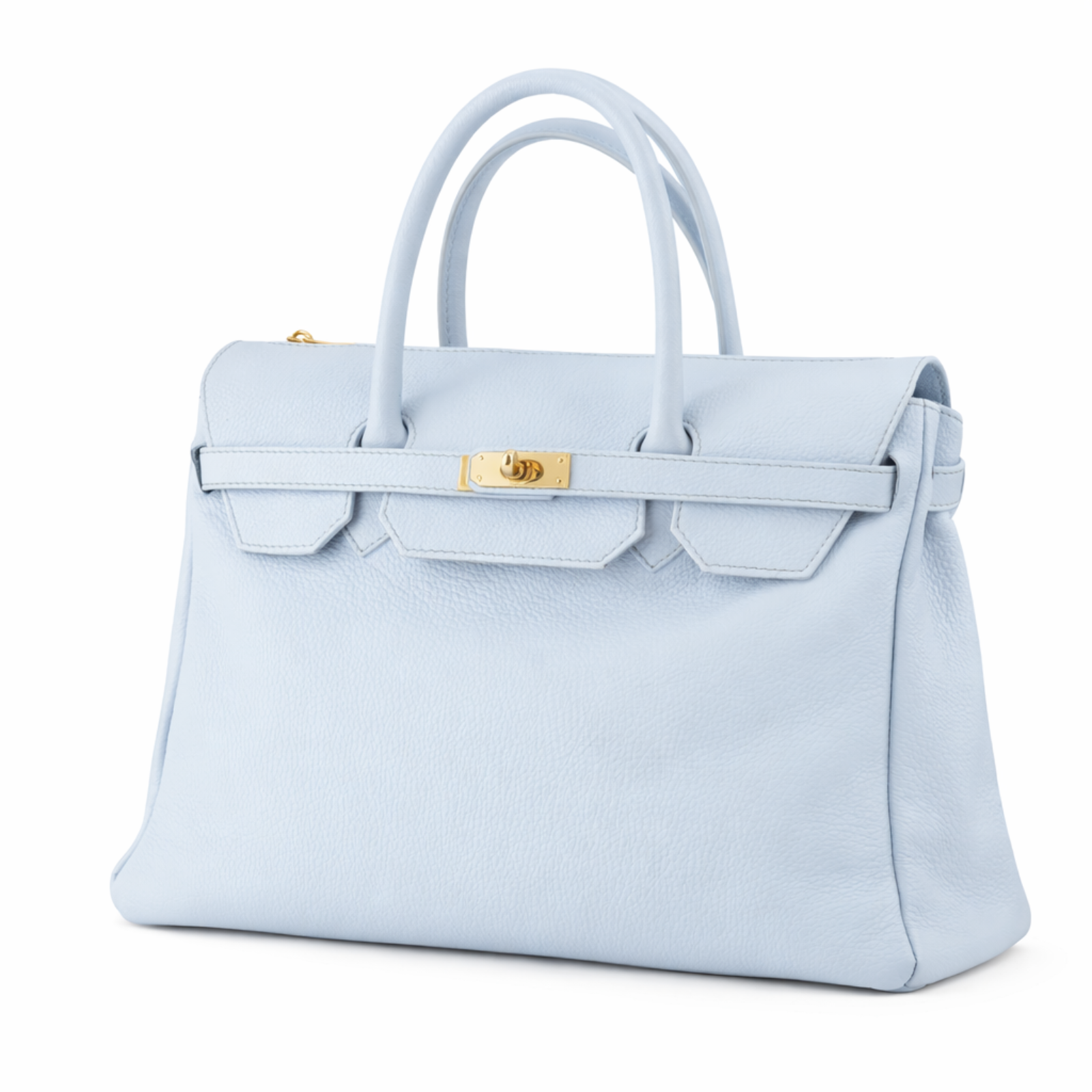 babyblauwe leren handtas dames groot – Cece La Grande Dame Grand Powder Blue