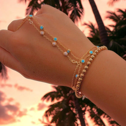 OCEAN BLUE HAND CHAIN