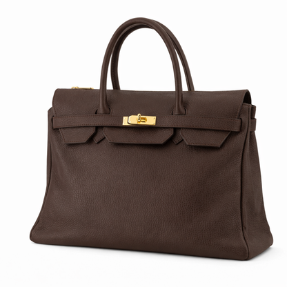 donkerbruine leren handtas dames groot – Cece La Grande Dame Grand Espresso