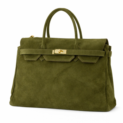 legergroene leren handtas dames groot – Cece La Grande Dame Grand Olive Grove