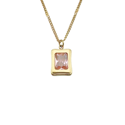 PINK SQUARE - NECKLACE