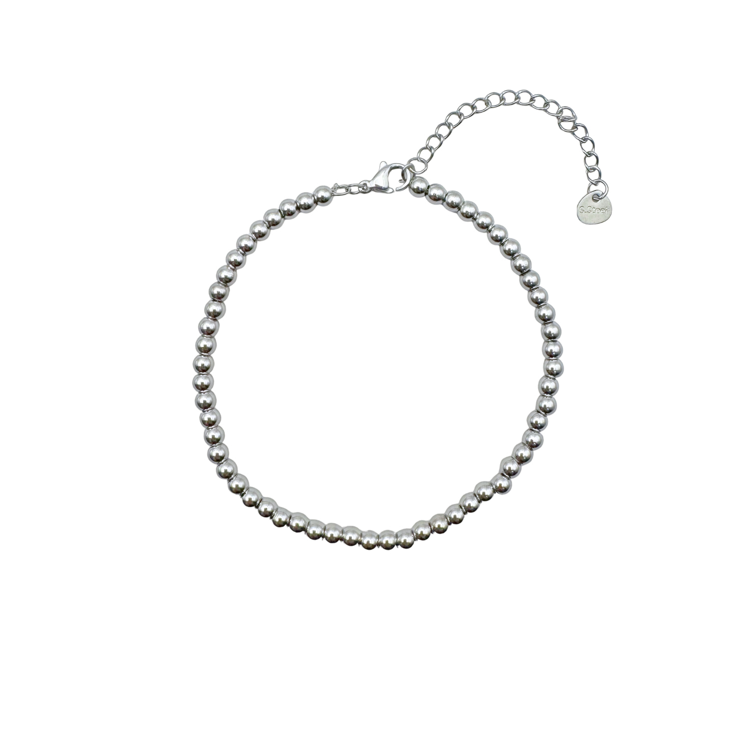 Armband met kleine zilveren bolletjes, ronde kraaltjes, zilver, zilverkleurig, silver