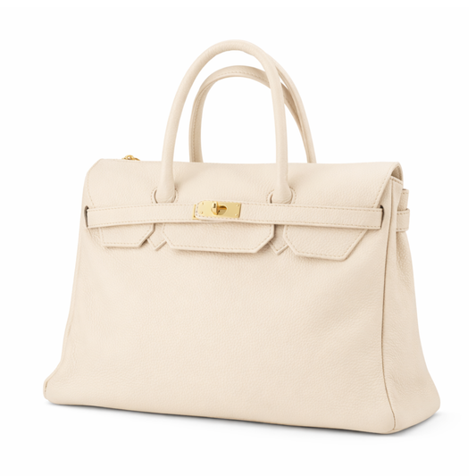 ecru leren handtas dames groot – Cece La Grande Dame Grand Ivory Mist