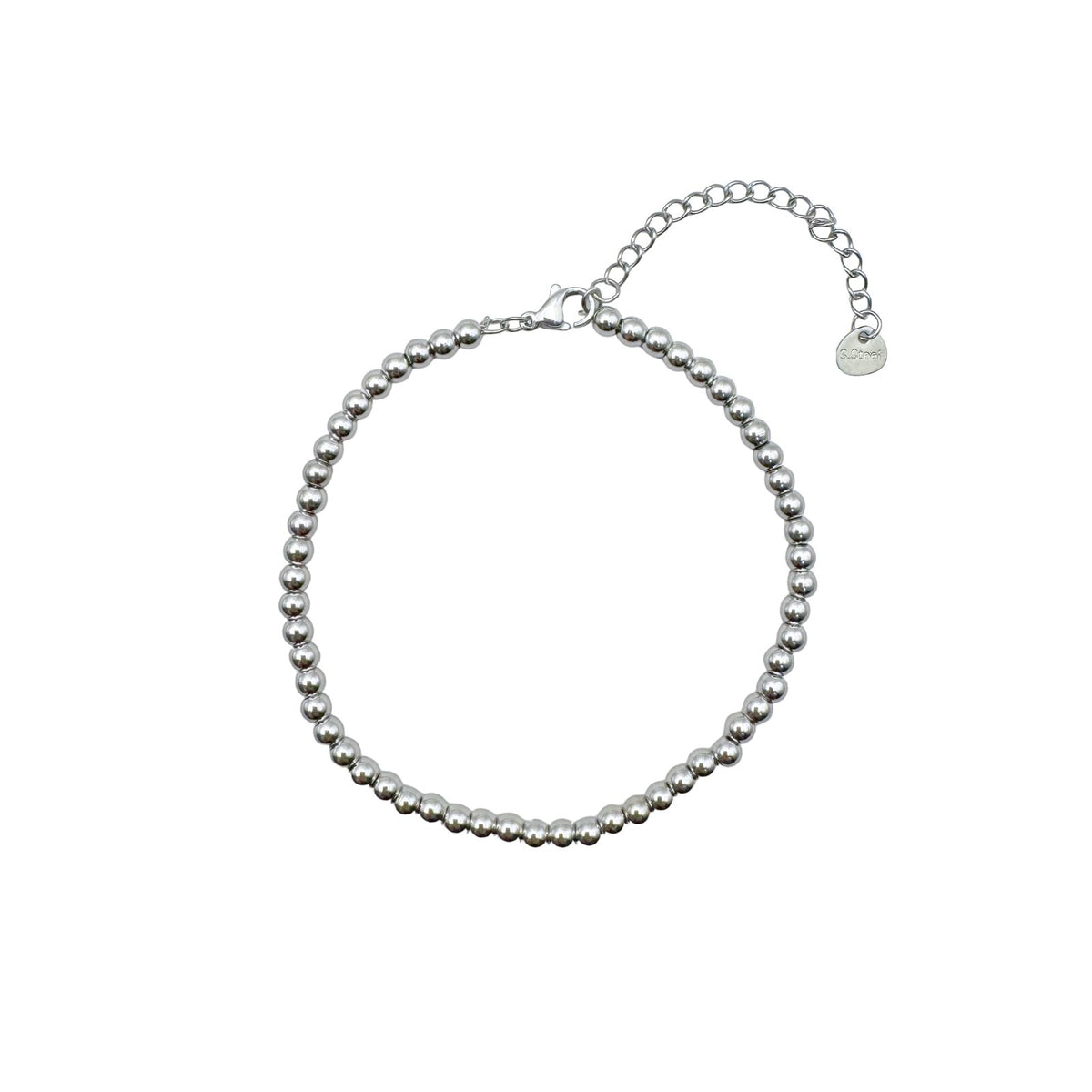 Zilverkleurige armband met bolletjes, stainless steel, ronde kraaltjes, Round beats bracelet, silver 