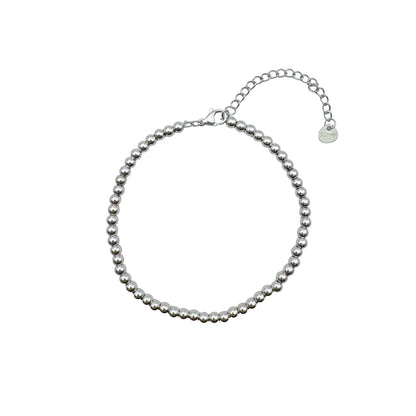 Zilverkleurige armband met bolletjes, stainless steel, ronde kraaltjes, Round beats bracelet, silver 