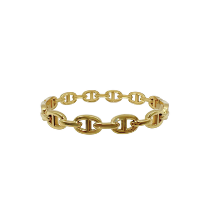 anchor chain bangle, goud, goudkleurig, stainless steel